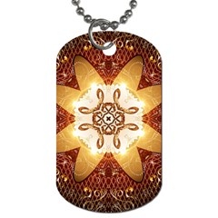 Elegant, Decorative Kaleidoskop In Gold And Red Dog Tag (two Sides)