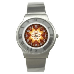 Elegant, Decorative Kaleidoskop In Gold And Red Stainless Steel Watches