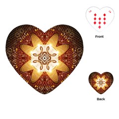 Elegant, Decorative Kaleidoskop In Gold And Red Playing Cards (heart) 