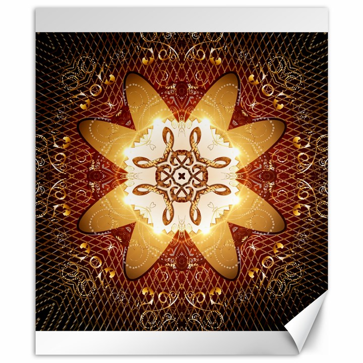 Elegant, Decorative Kaleidoskop In Gold And Red Canvas 8  x 10 