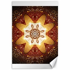 Elegant, Decorative Kaleidoskop In Gold And Red Canvas 12  X 18   by FantasyWorld7