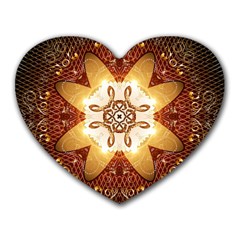 Elegant, Decorative Kaleidoskop In Gold And Red Heart Mousepads