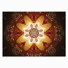 Elegant, Decorative Kaleidoskop In Gold And Red Large Glasses Cloth