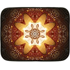 Elegant, Decorative Kaleidoskop In Gold And Red Fleece Blanket (mini)