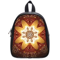 Elegant, Decorative Kaleidoskop In Gold And Red School Bags (small) 