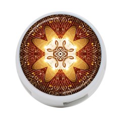 Elegant, Decorative Kaleidoskop In Gold And Red 4-port Usb Hub (one Side)