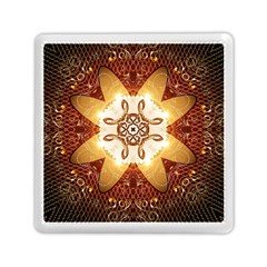 Elegant, Decorative Kaleidoskop In Gold And Red Memory Card Reader (square) 