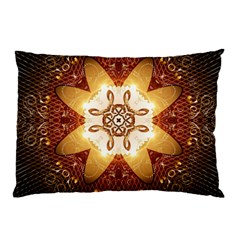 Elegant, Decorative Kaleidoskop In Gold And Red Pillow Cases (two Sides)