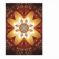 Elegant, Decorative Kaleidoskop In Gold And Red Large Garden Flag (two Sides) by FantasyWorld7