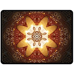 Elegant, Decorative Kaleidoskop In Gold And Red Double Sided Fleece Blanket (large) 