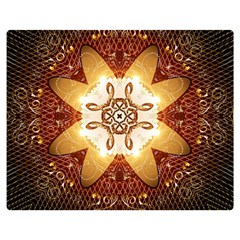 Elegant, Decorative Kaleidoskop In Gold And Red Double Sided Flano Blanket (medium) 