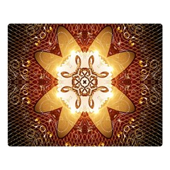 Elegant, Decorative Kaleidoskop In Gold And Red Double Sided Flano Blanket (large)  by FantasyWorld7