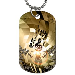 Clef With  And Floral Elements Dog Tag (two Sides)