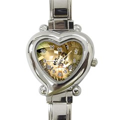 Clef With  And Floral Elements Heart Italian Charm Watch