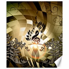 Clef With  And Floral Elements Canvas 8  X 10 