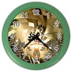 Clef With  And Floral Elements Color Wall Clocks Front