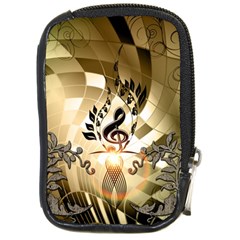 Clef With  And Floral Elements Compact Camera Cases by FantasyWorld7