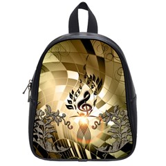 Clef With  And Floral Elements School Bags (small)  by FantasyWorld7