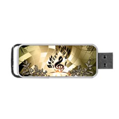 Clef With  And Floral Elements Portable Usb Flash (one Side)