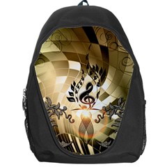 Clef With  And Floral Elements Backpack Bag by FantasyWorld7