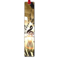 Clef With  And Floral Elements Large Book Marks