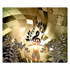 Clef With  And Floral Elements Double Sided Flano Blanket (small) 