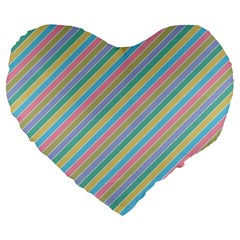 Stripes 2015 0401 Large 19  Premium Heart Shape Cushions