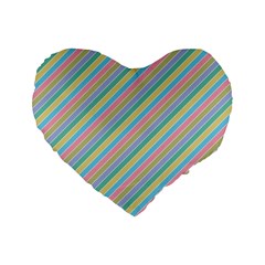 Stripes 2015 0401 Standard 16  Premium Flano Heart Shape Cushions