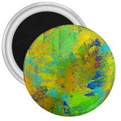 Abstract In Blue, Green, Copper, And Gold 3  Magnets by digitaldivadesigns