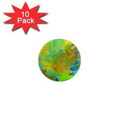 Abstract In Blue, Green, Copper, And Gold 1  Mini Magnet (10 Pack) 