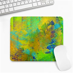 Abstract In Blue, Green, Copper, And Gold Large Mousepads by digitaldivadesigns