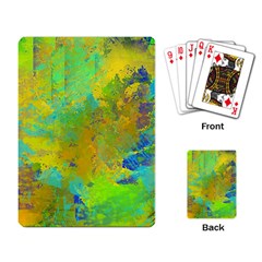 Abstract In Blue, Green, Copper, And Gold Playing Card