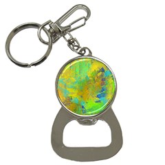 Abstract In Blue, Green, Copper, And Gold Bottle Opener Key Chains