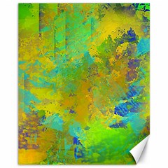 Abstract In Blue, Green, Copper, And Gold Canvas 11  X 14  