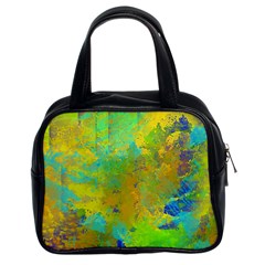 Abstract In Blue, Green, Copper, And Gold Classic Handbags (2 Sides)