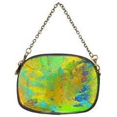 Abstract In Blue, Green, Copper, And Gold Chain Purses (one Side) 