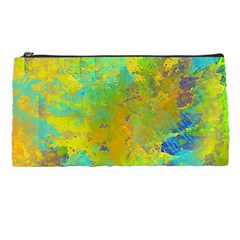 Abstract In Blue, Green, Copper, And Gold Pencil Cases