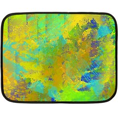 Abstract In Blue, Green, Copper, And Gold Double Sided Fleece Blanket (mini) 