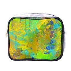 Abstract In Blue, Green, Copper, And Gold Mini Toiletries Bags