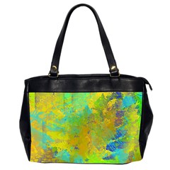 Abstract In Blue, Green, Copper, And Gold Office Handbags (2 Sides) 