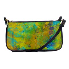 Abstract In Blue, Green, Copper, And Gold Shoulder Clutch Bags