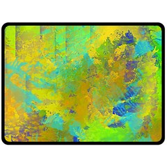 Abstract In Blue, Green, Copper, And Gold Fleece Blanket (large) 