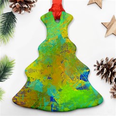 Abstract In Blue, Green, Copper, And Gold Ornament (christmas Tree)