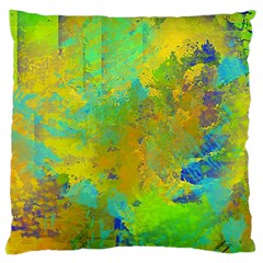 Abstract In Blue, Green, Copper, And Gold Large Cushion Cases (one Side) 