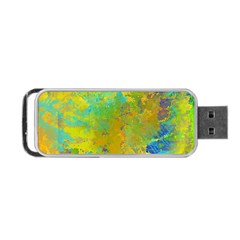 Abstract In Blue, Green, Copper, And Gold Portable Usb Flash (one Side)