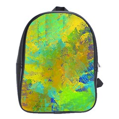 Abstract In Blue, Green, Copper, And Gold School Bags (xl) 