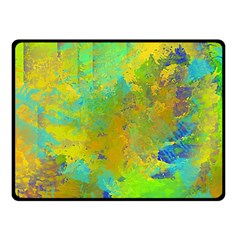 Abstract In Blue, Green, Copper, And Gold Double Sided Fleece Blanket (small) 