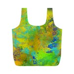 Abstract in Blue, Green, Copper, and Gold Full Print Recycle Bags (M)  Front