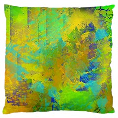 Abstract In Blue, Green, Copper, And Gold Standard Flano Cushion Cases (one Side) 