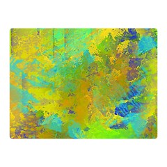 Abstract In Blue, Green, Copper, And Gold Double Sided Flano Blanket (mini) 